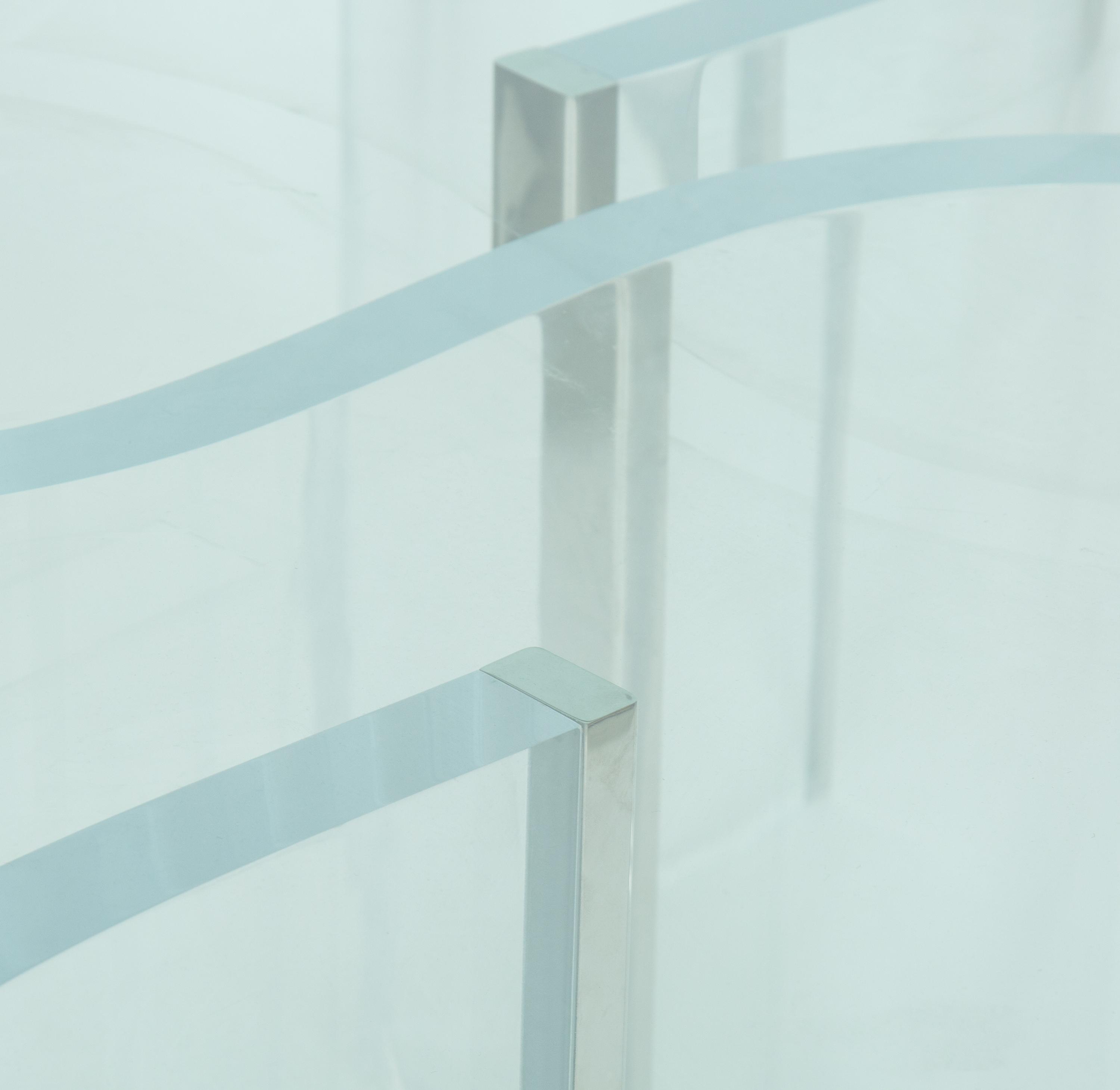 A Contemporary Acrylic and Glass Dining Table