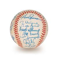 A 1991 Atlanta Braves National League Champions Team Signed Autograph Baseball With 28 Signatures (Beckett Authentication Services Letter BAS Certified),