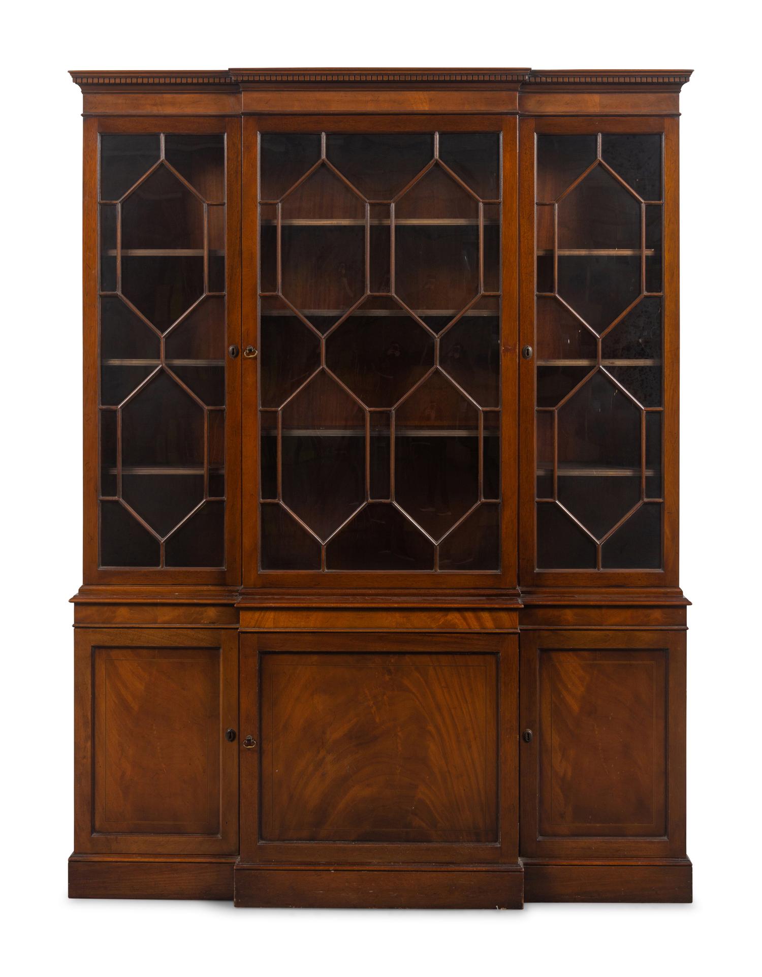 A George III Style Mahogany Breakfront Bookcase