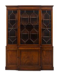 A George III Style Mahogany Breakfront Bookcase