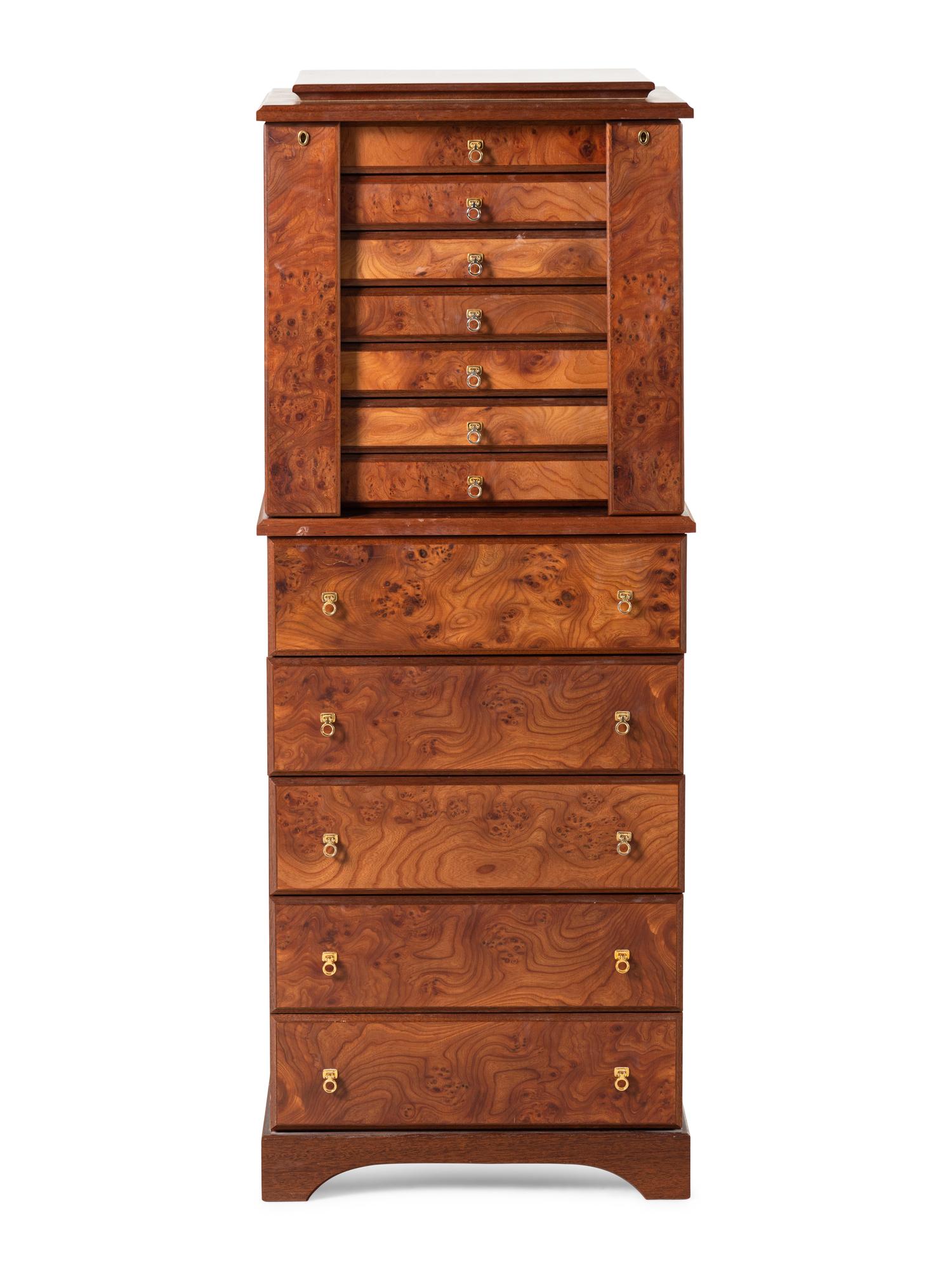 Madeleine Albright's Burlwood Standing Jewelry Box