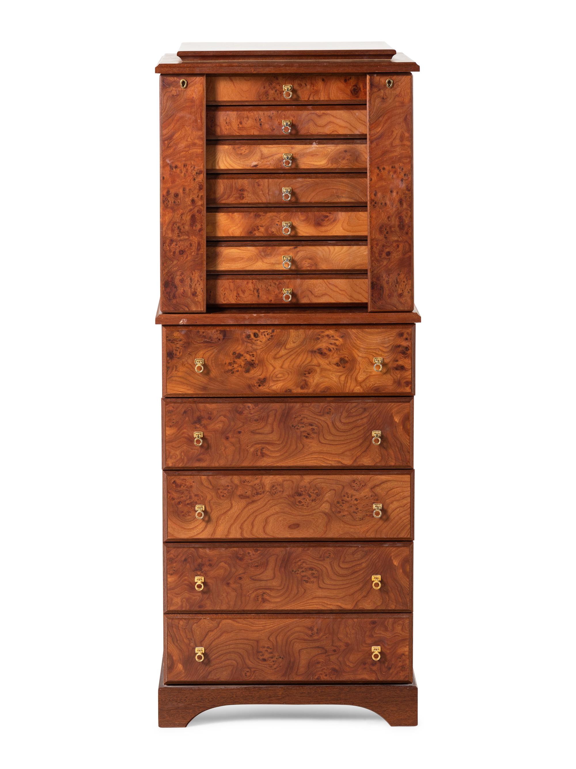 Madeleine Albright's Burlwood Standing Jewelry Box