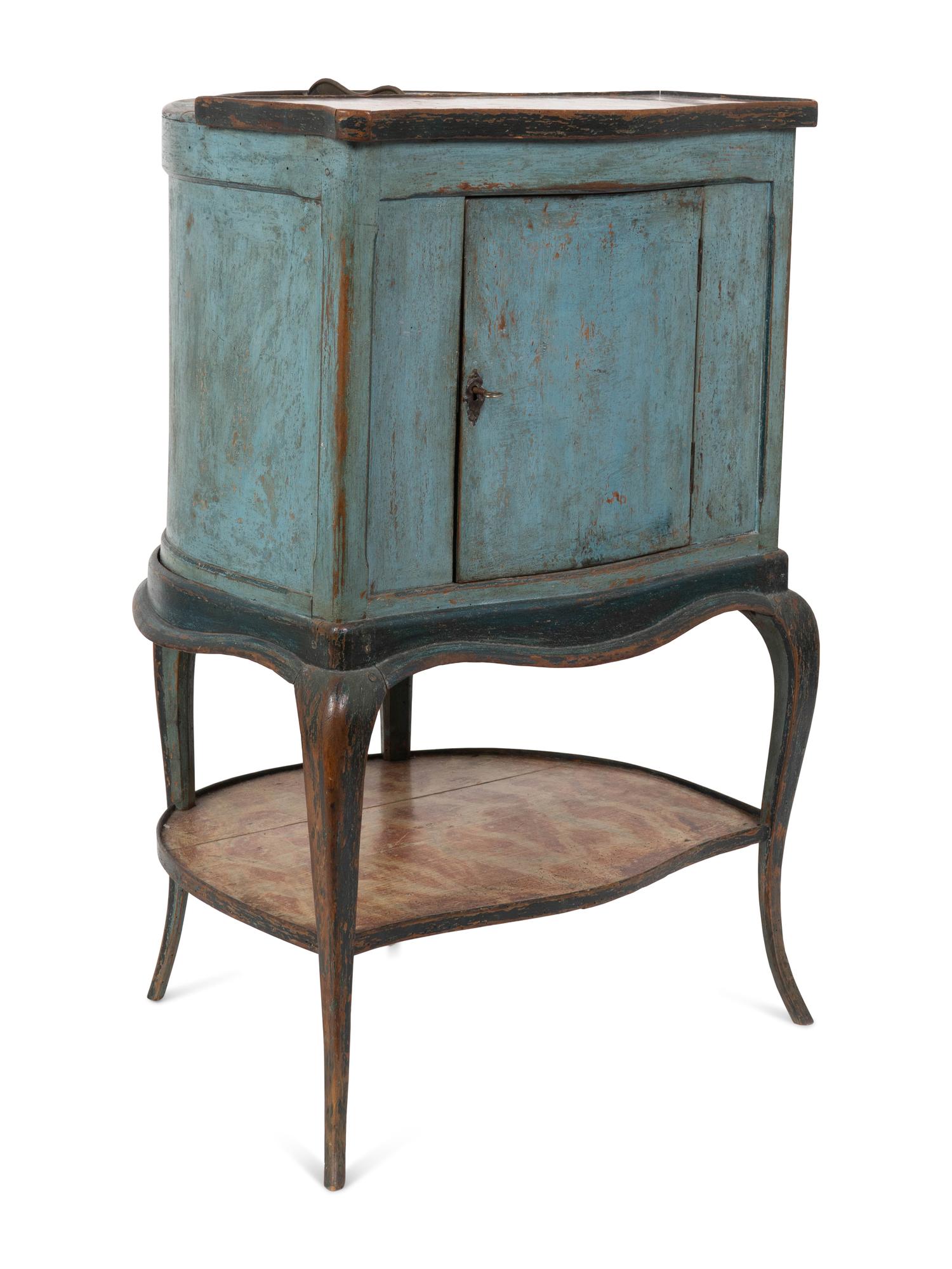 An Unusual Louis XV Provincial Blue-Painted Rafraichissoir — THIRD QUARTER 18TH CENTURY