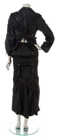 A Junya Watanabe Black Wool Parachute Skirt Ensemble, Size S.