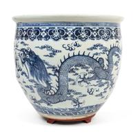 A Chinese Blue and White Porcelain Jardinière