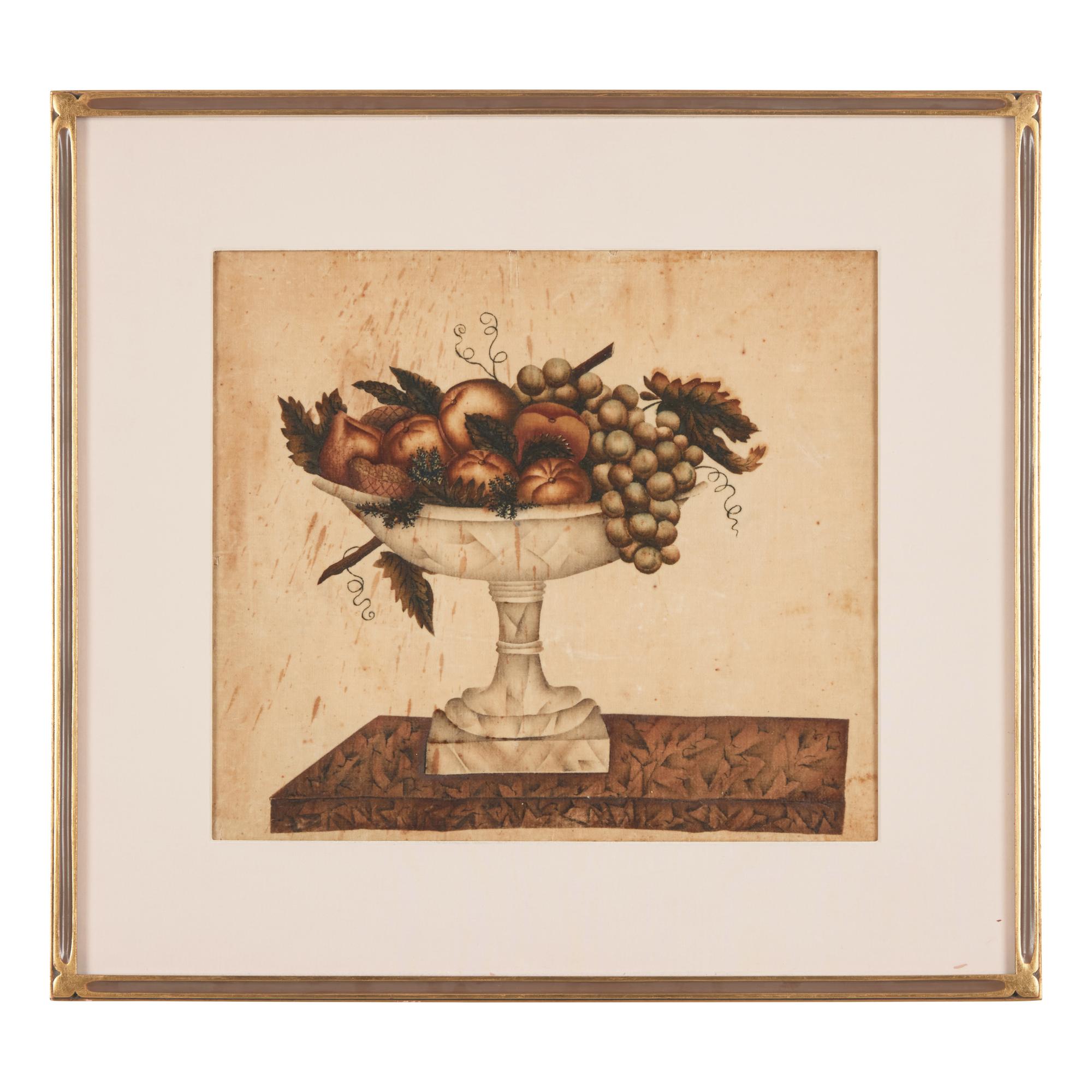 American School 19th Century, A Theorem: Footed Bowl with Fruit