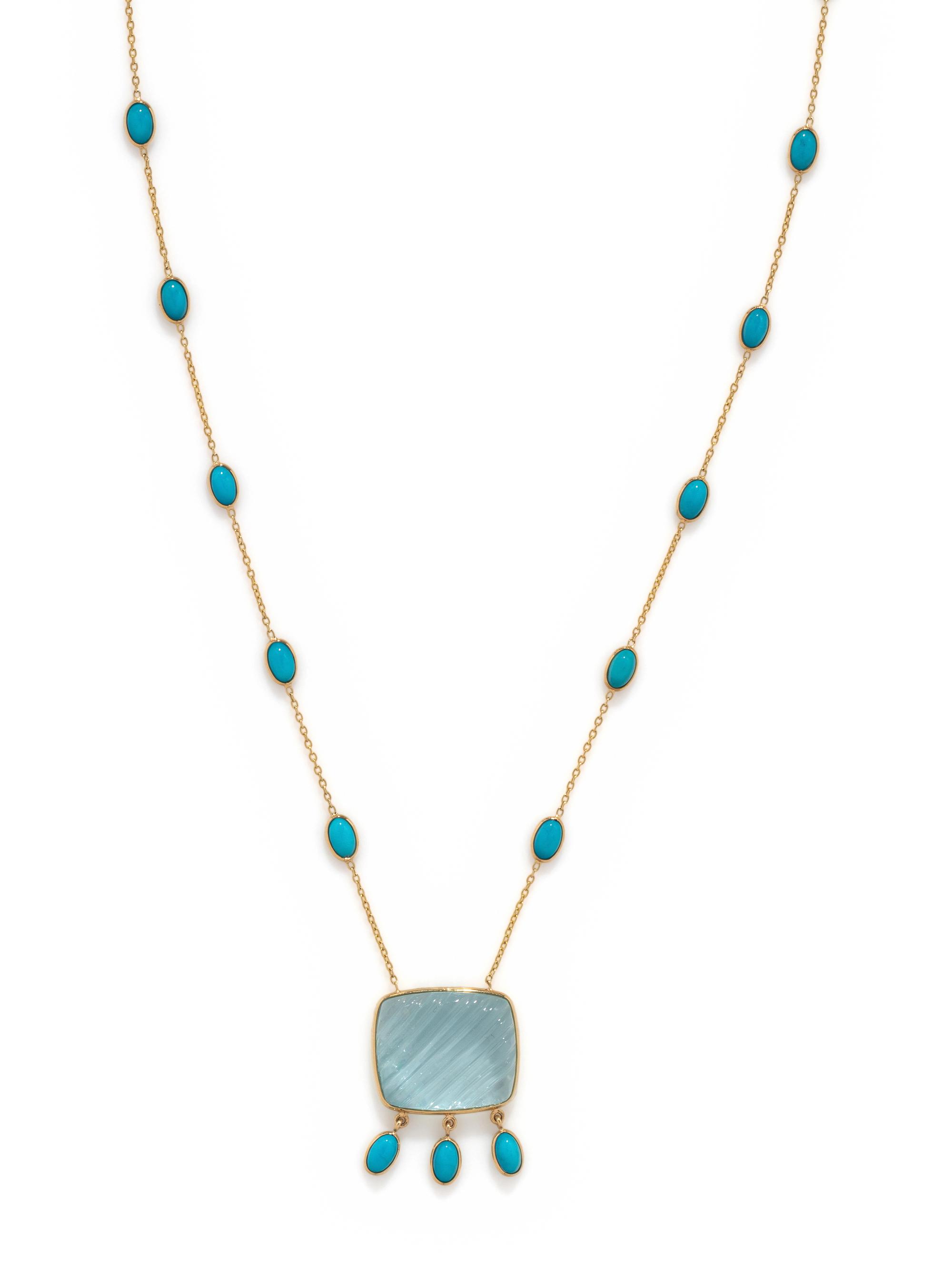 AQUAMARINE AND TURQUOISE NECKLACE
