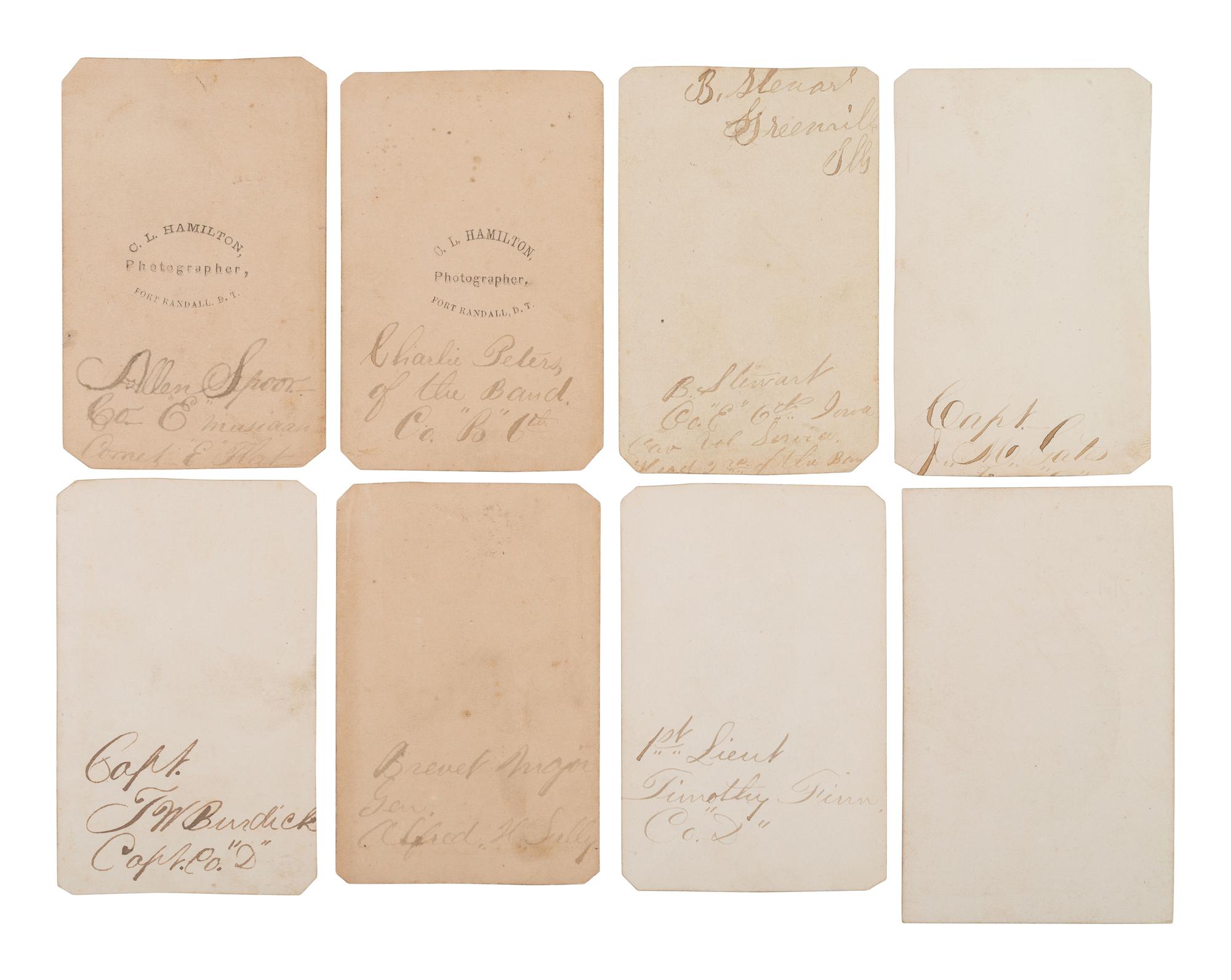 [INDIAN WARS]. A collection of CDVs of 6th Iowa Cavalrymen who were involved in General Alfred Sully's Expedition against the Sioux, ca 1863-1865.