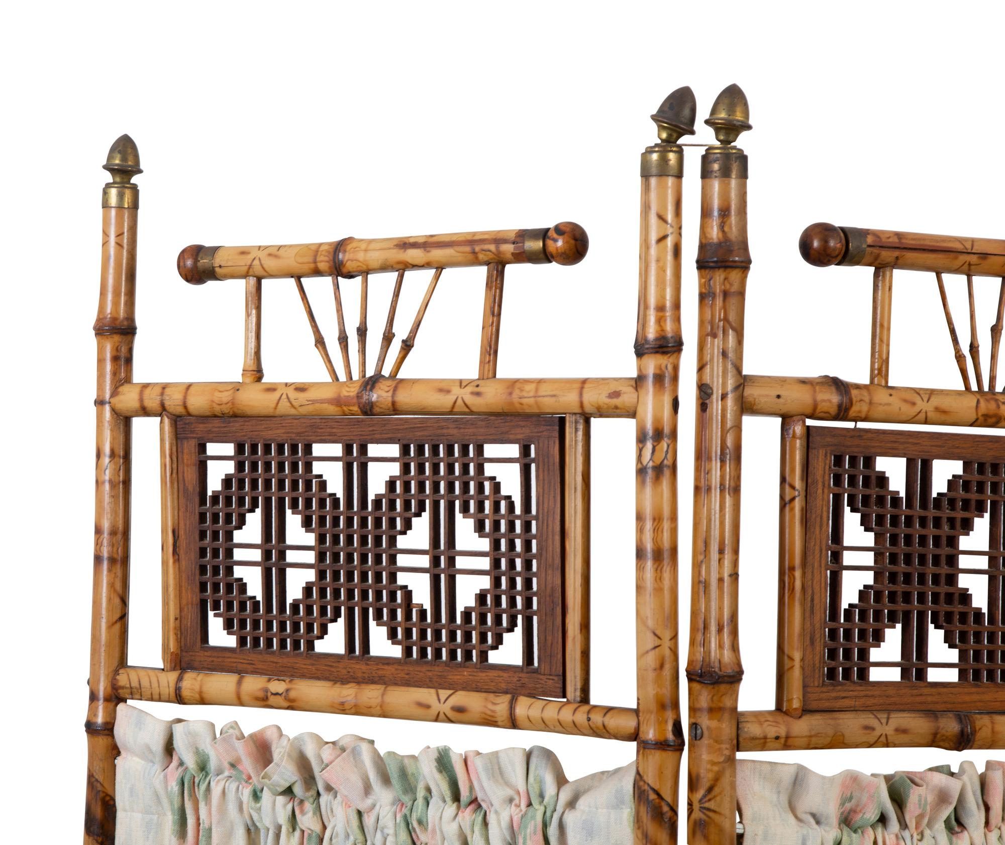 A Victorian Bamboo Three-Panel Floor Screen — 19TH/20TH CENTURY