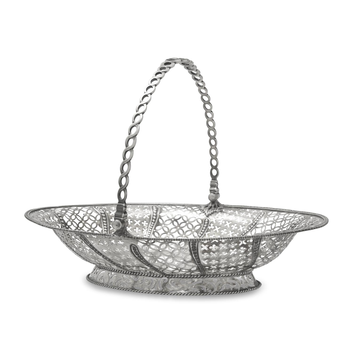 A George III Pierced and Engraved Silver Cake Basket