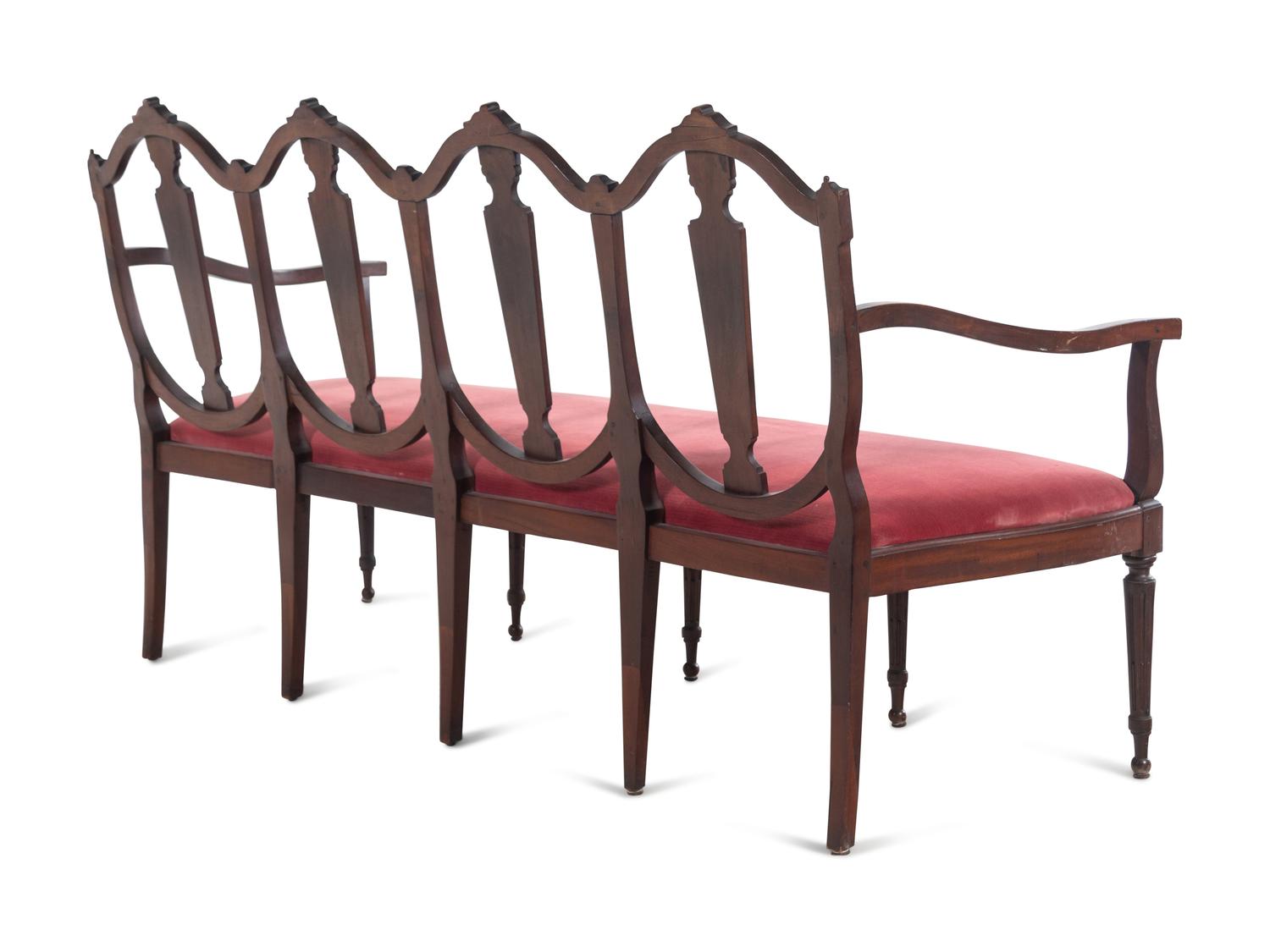 A Classical Style Mahogany Quadruple-Back Settee