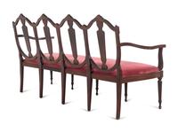 A Classical Style Mahogany Quadruple-Back Settee