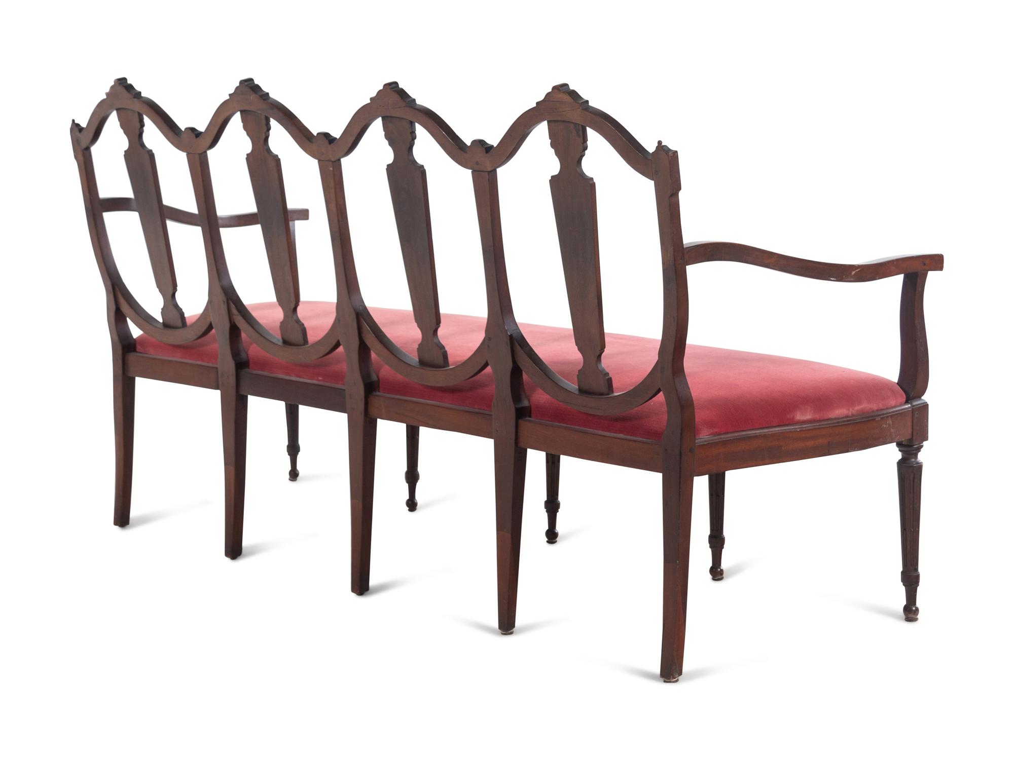 A Classical Style Mahogany Quadruple-Back Settee