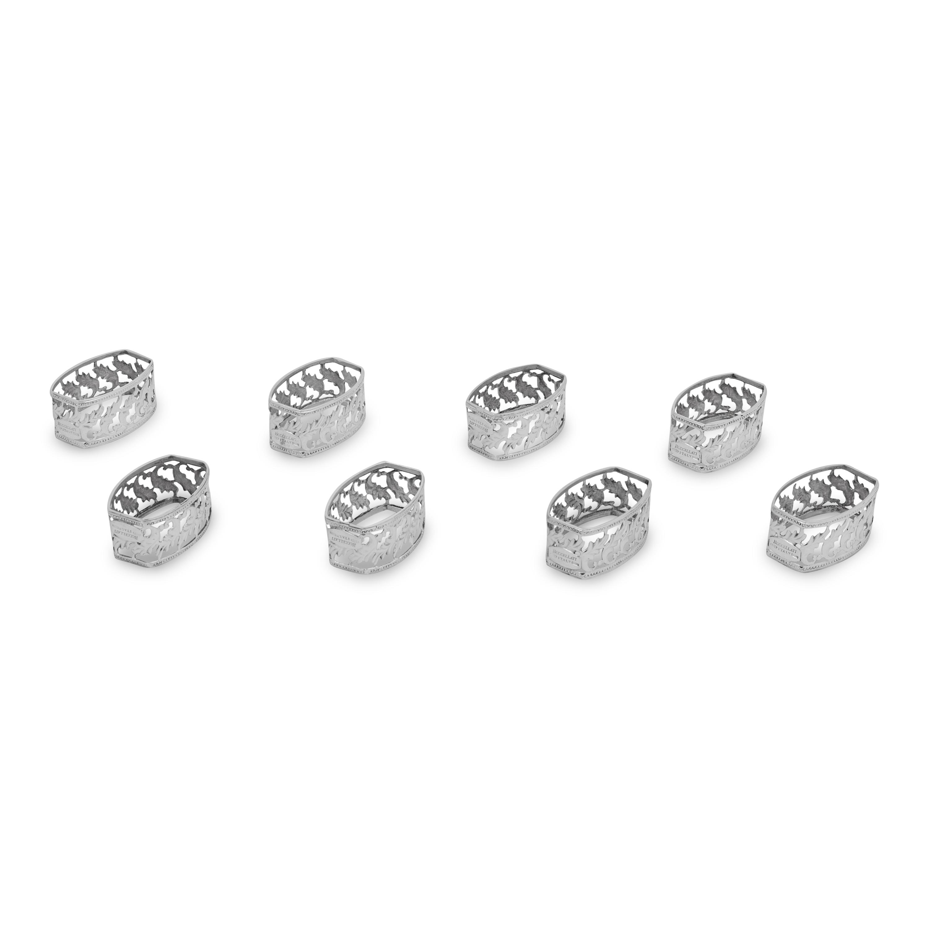 A Set of Eight Buccellati Villa Palladio Silver Napkin Rings