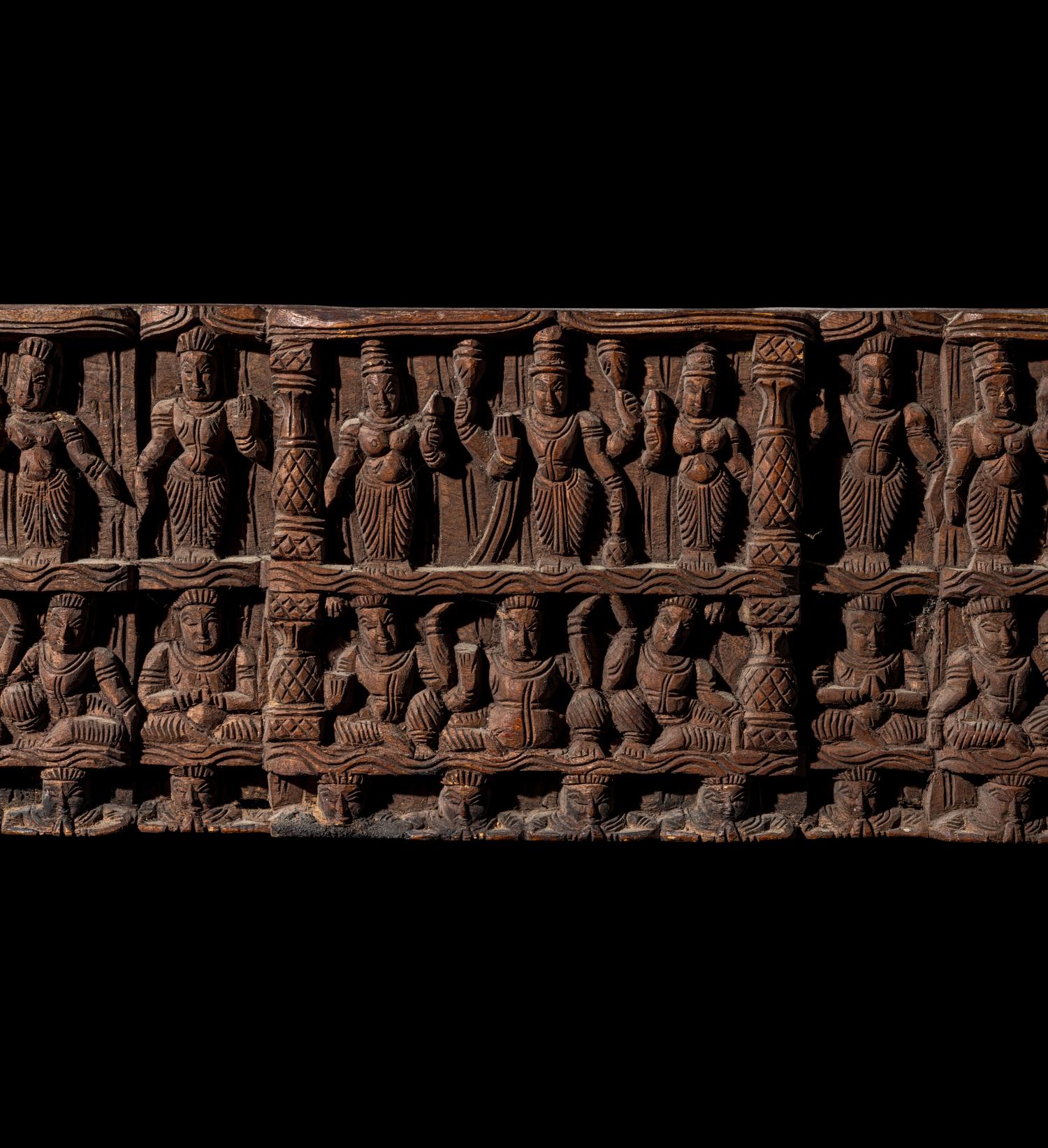 An Indian Carved Wood Panel