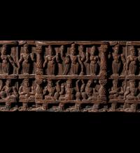 An Indian Carved Wood Panel