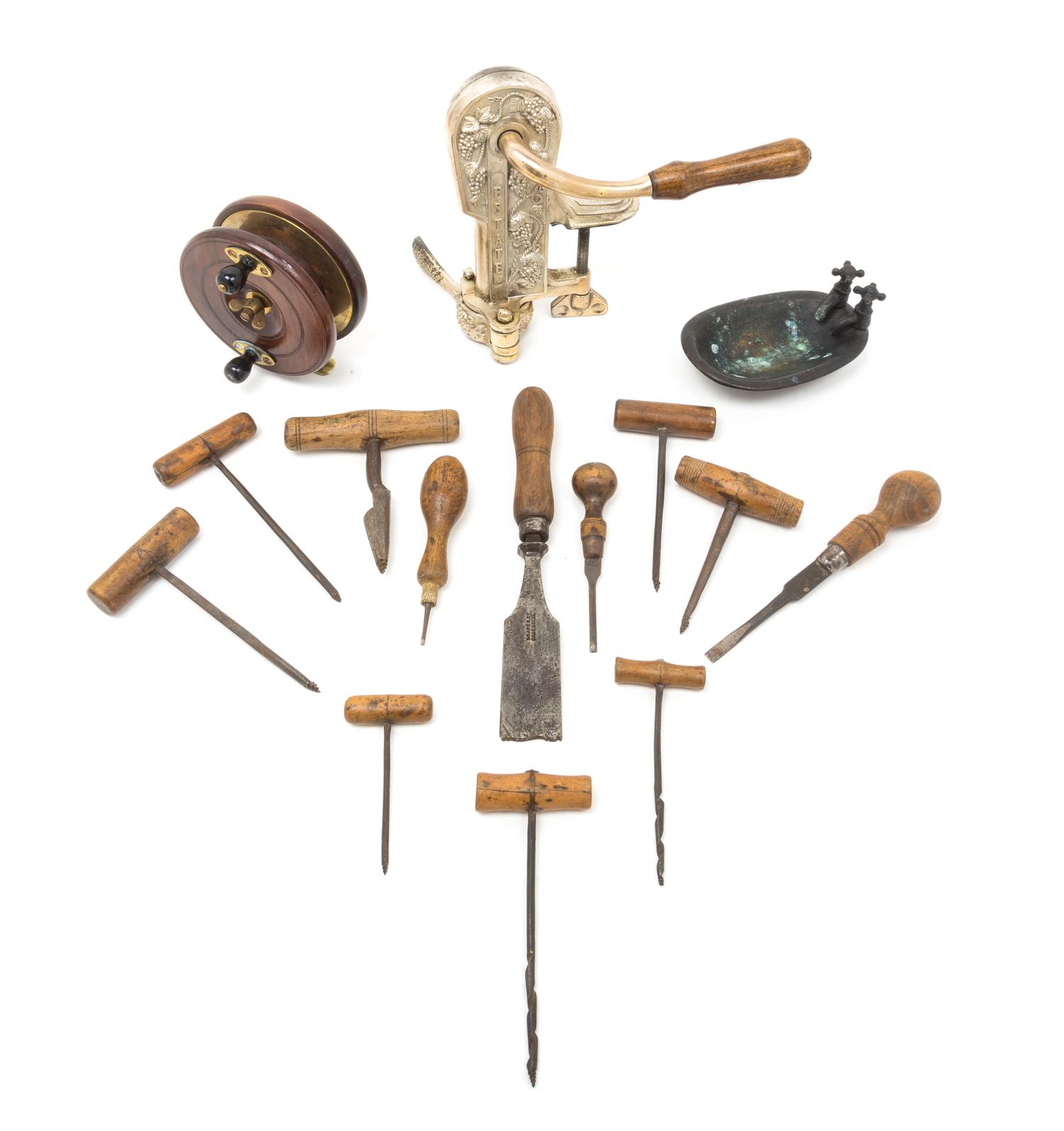 A Group of Woodworking Tools and Decorative Articles Length of clamp 10 inches.