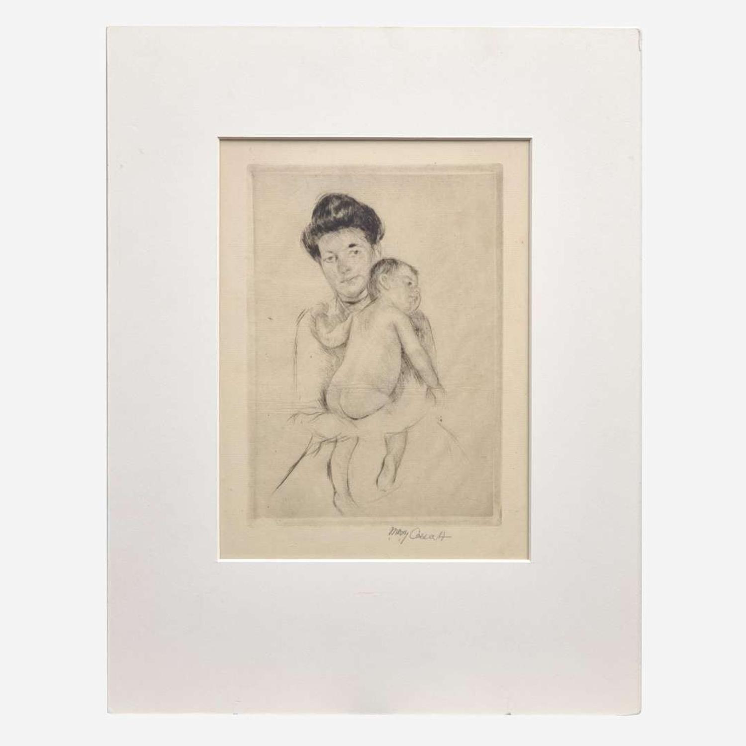 Mary Cassatt (American, 1844–1926) Mother Holding her Nude Baby