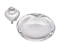 A Georg Jensen Blossom Pattern Covered Bowl and Serving Dish