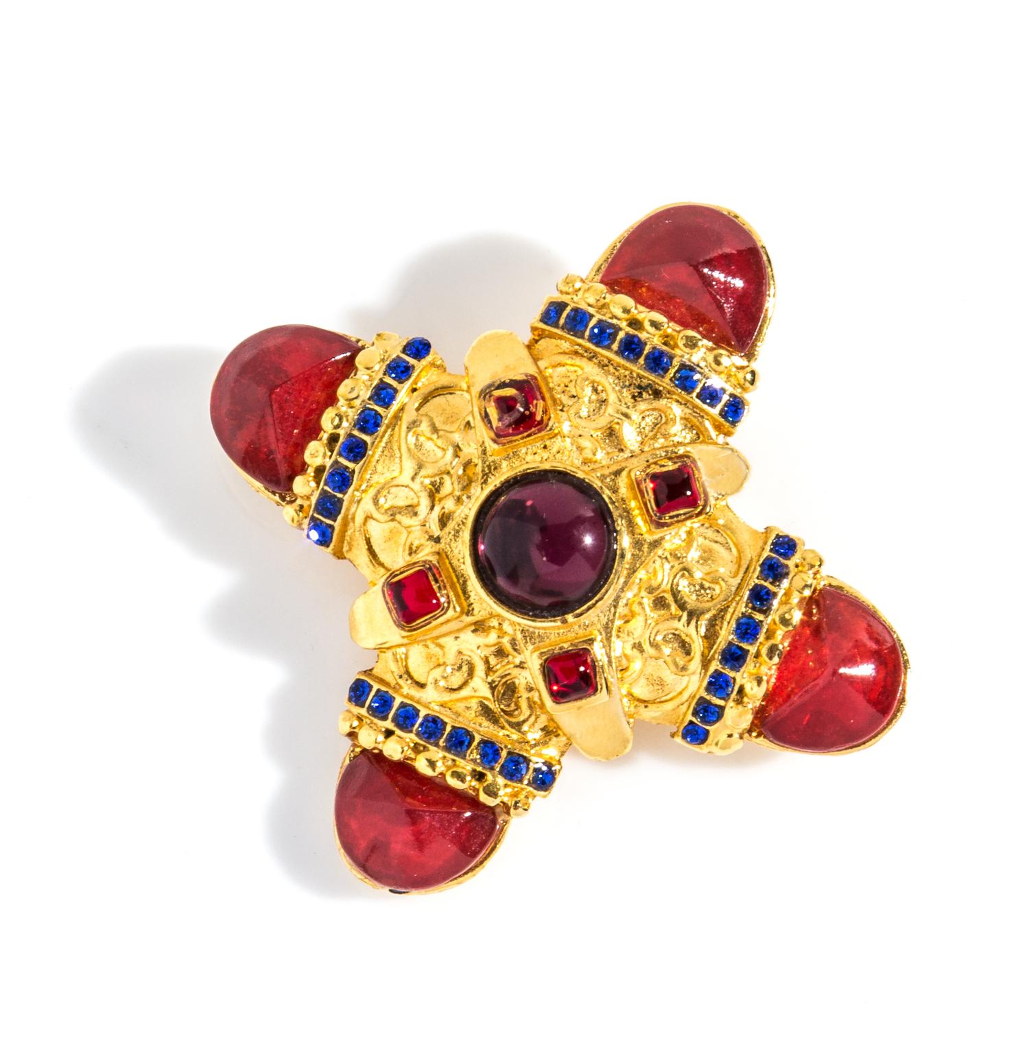 A Gianni Versace Maltese Cross Brooch, 2.75" diameter.