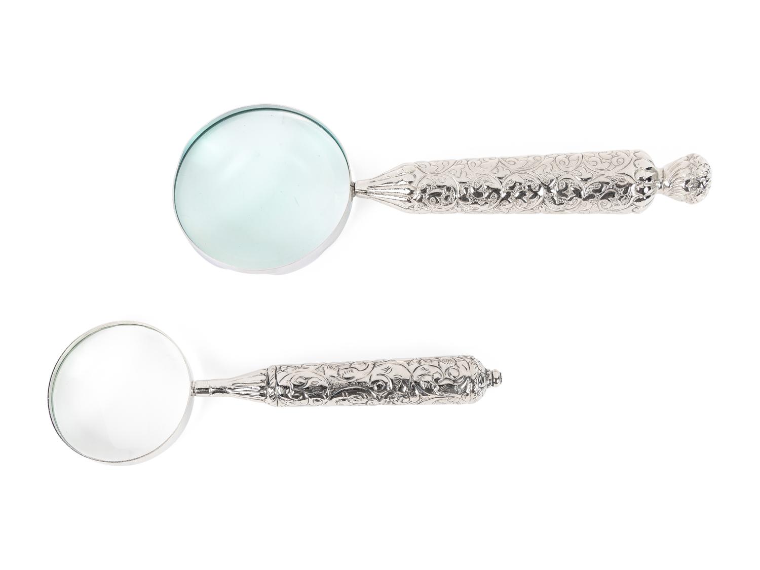 Two Silver-Plate Hand Magnifiers