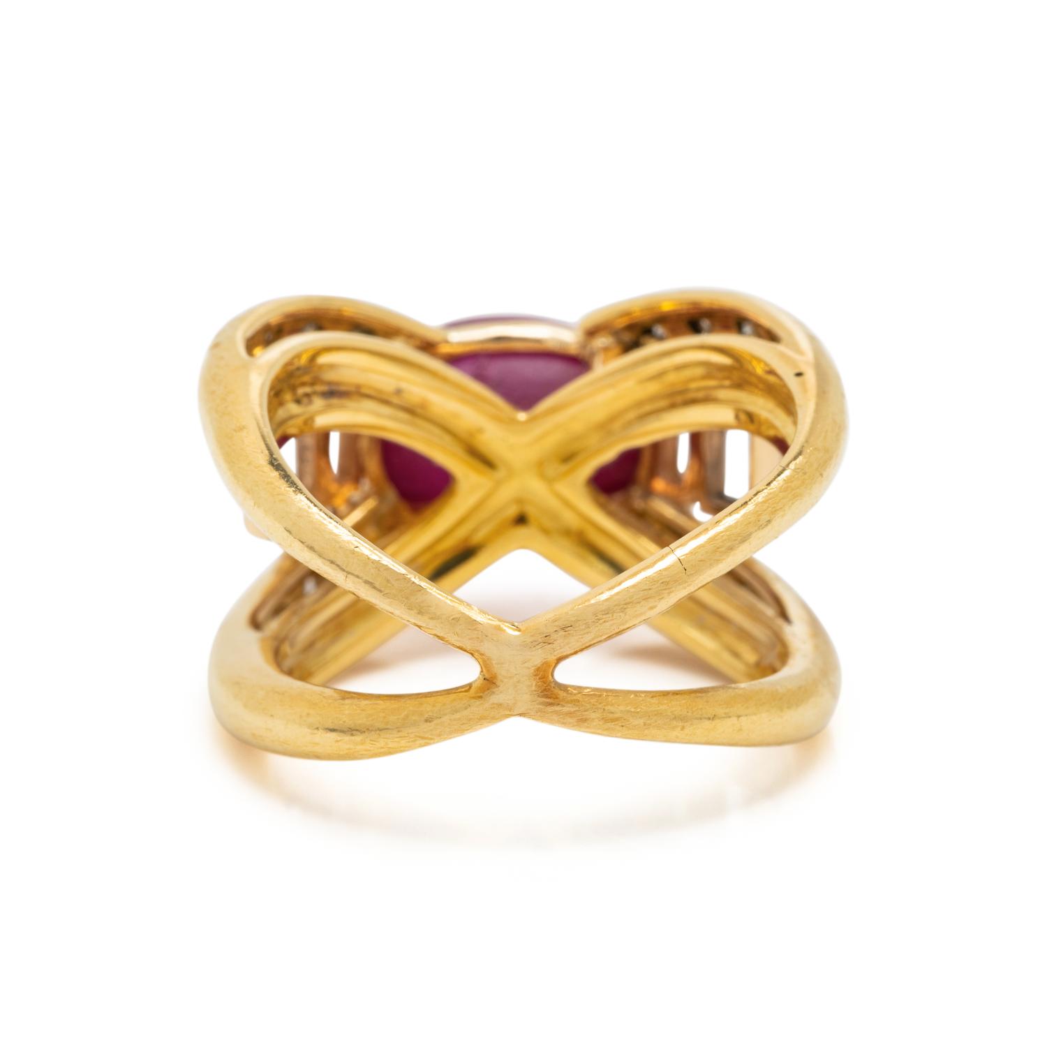 STAR RUBY AND DIAMOND RING