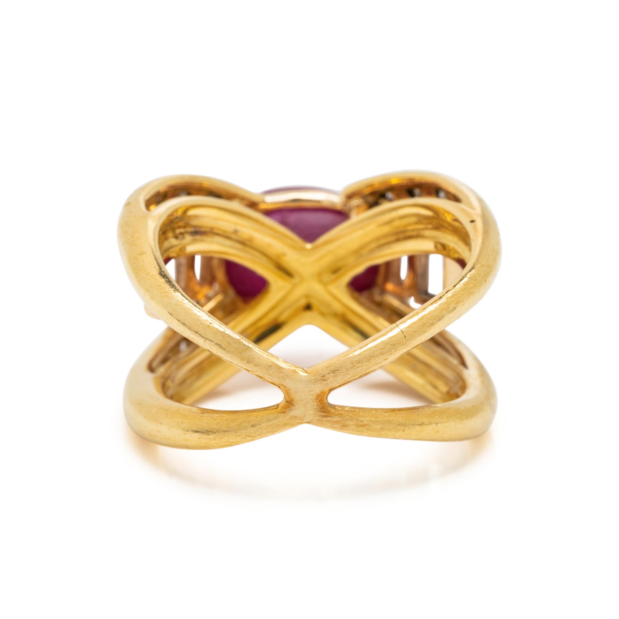 STAR RUBY AND DIAMOND RING