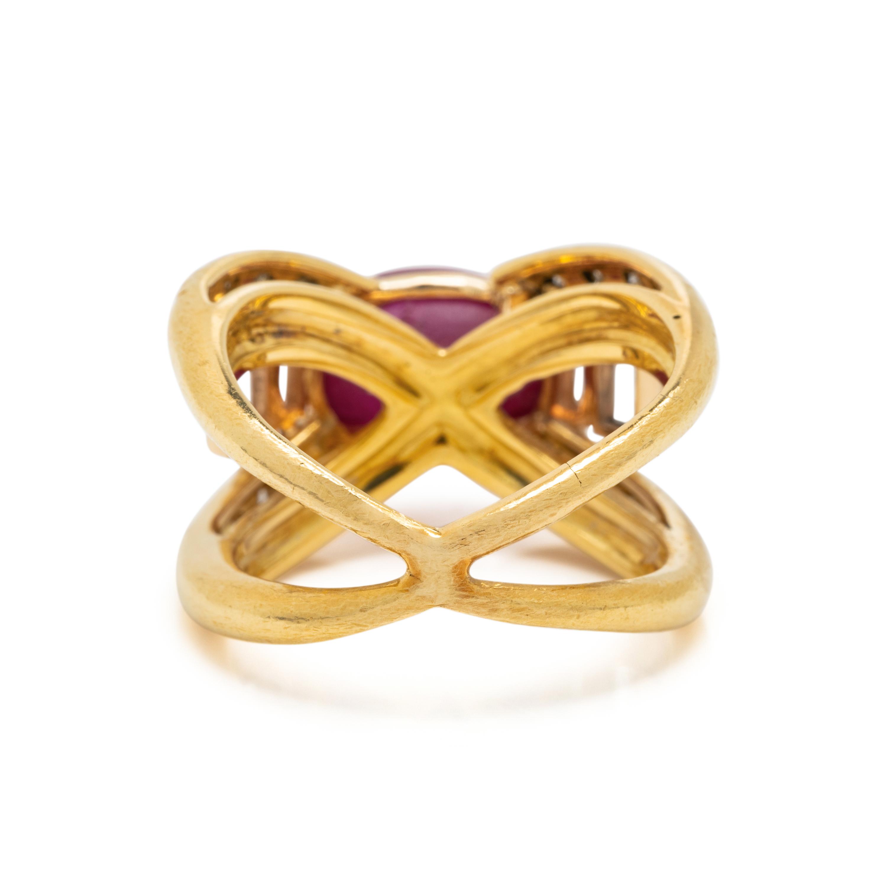 STAR RUBY AND DIAMOND RING