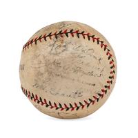A 1931 Brooklyn Robins Team Signed Autograph Baseball Including Ernie Lombardi Rookie Signature (Beckett Authentication Services)