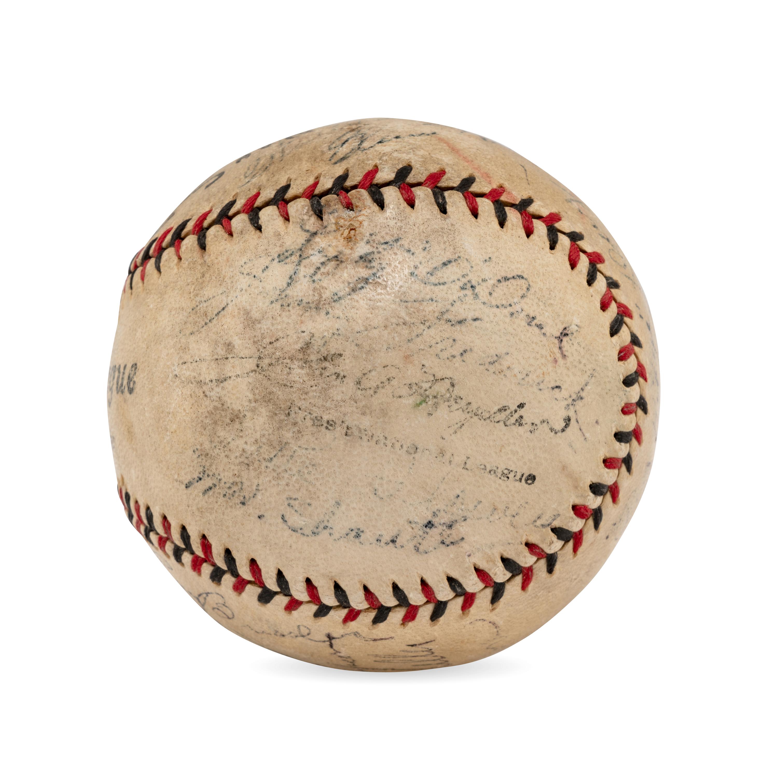 A 1931 Brooklyn Robins Team Signed Autograph Baseball Including Ernie Lombardi Rookie Signature (Beckett Authentication Services)