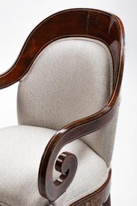 A Pair of Portuguese Pewter-Inlaid Mahogany Armchairs — 19TH CENTURY