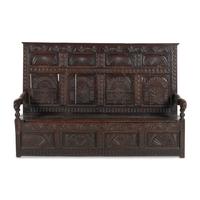 An English Oak Box Settle
