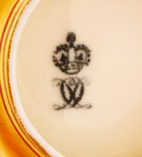 A Pair of Bohemian Engraved Glass Goblets, Height 6 3/4 inches.