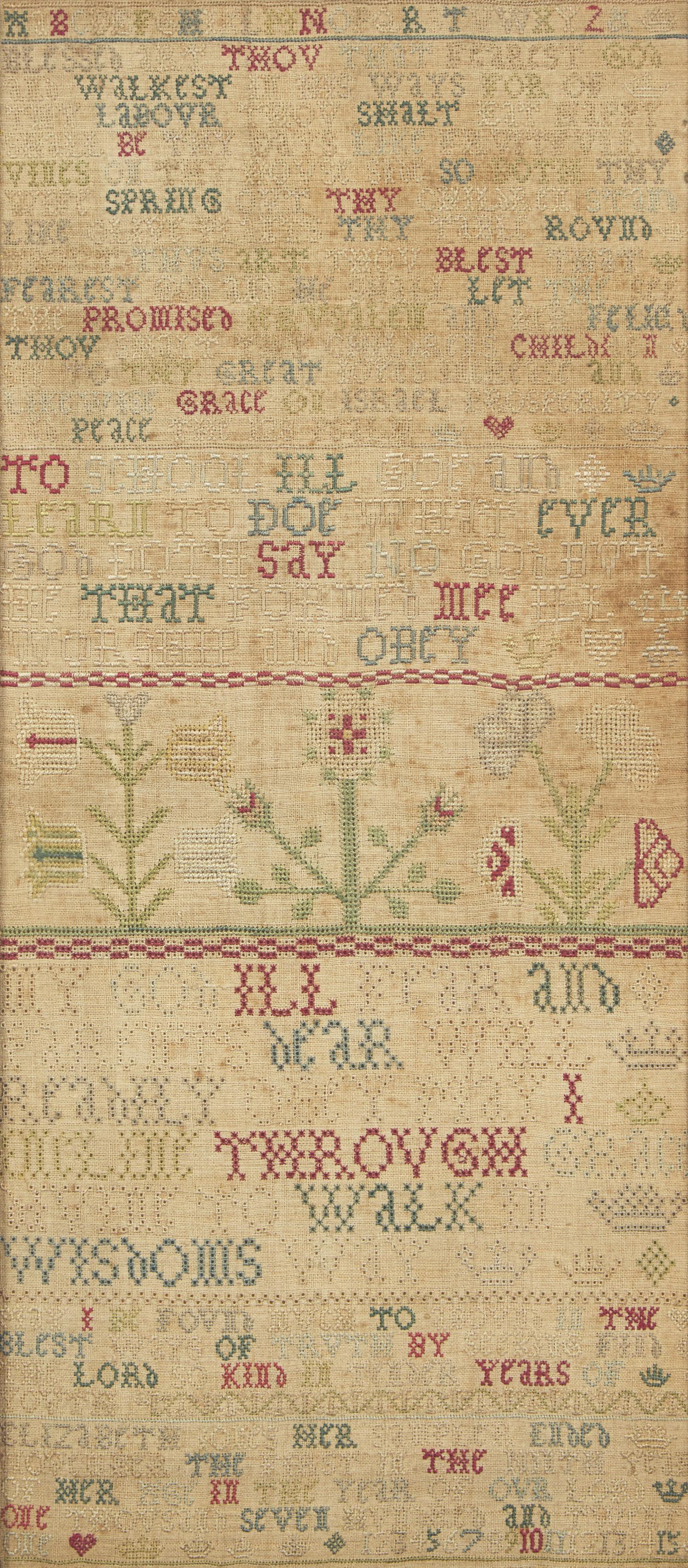 A Pair of Fine English Needlework Samplers Worked by Sisters