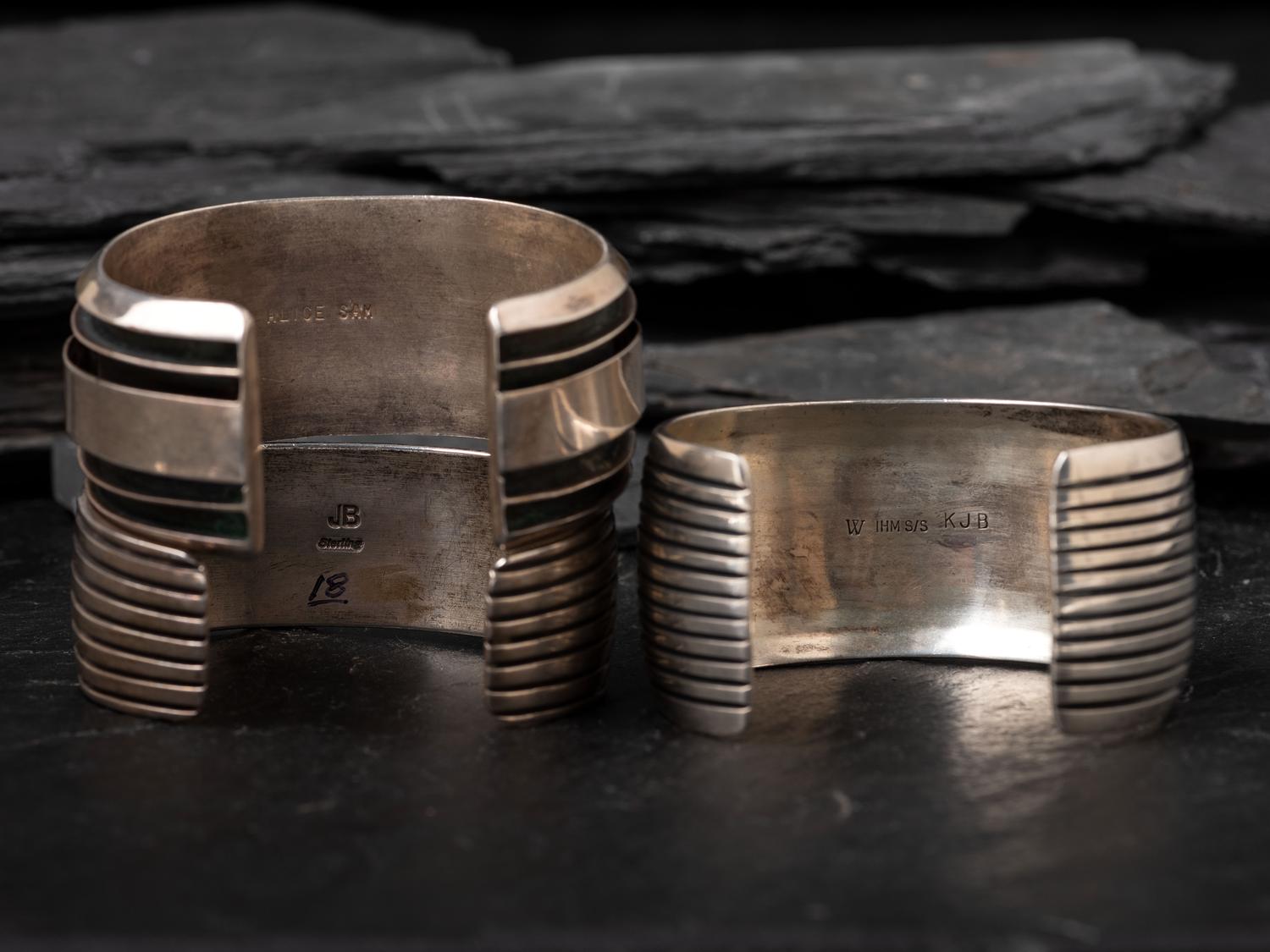 Four Navajo Silver Cuff Bracelets