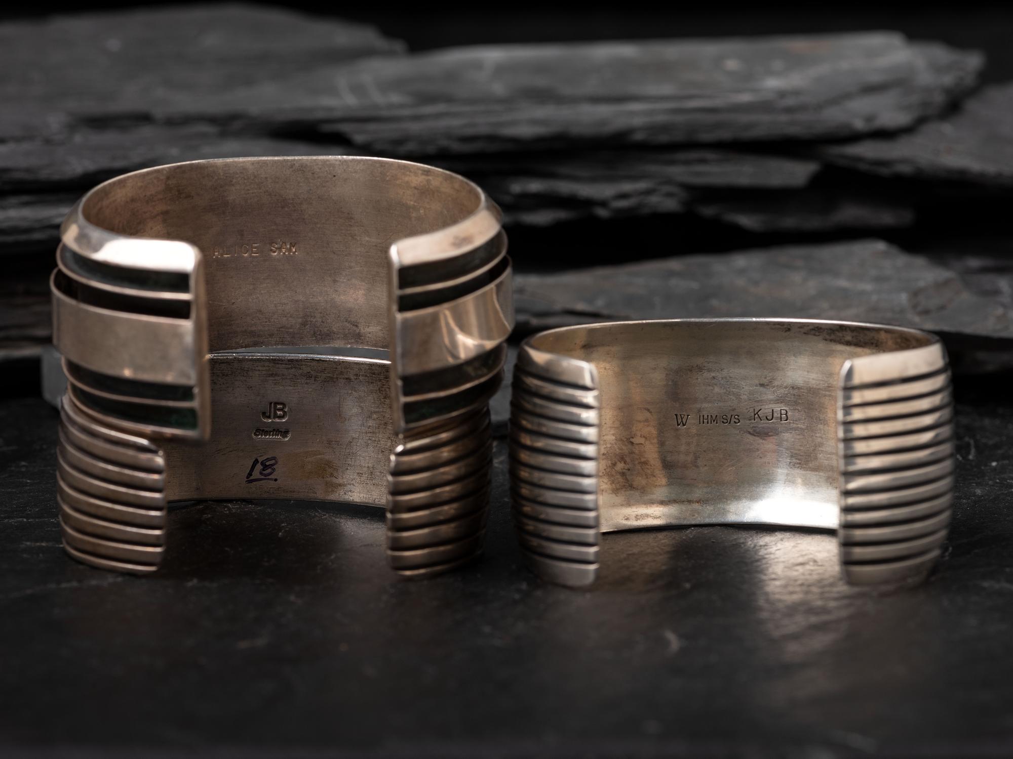 Four Navajo Silver Cuff Bracelets