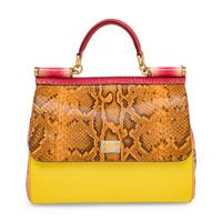 Dolce & Gabbana, Large Sicily Bag in Python & Leather