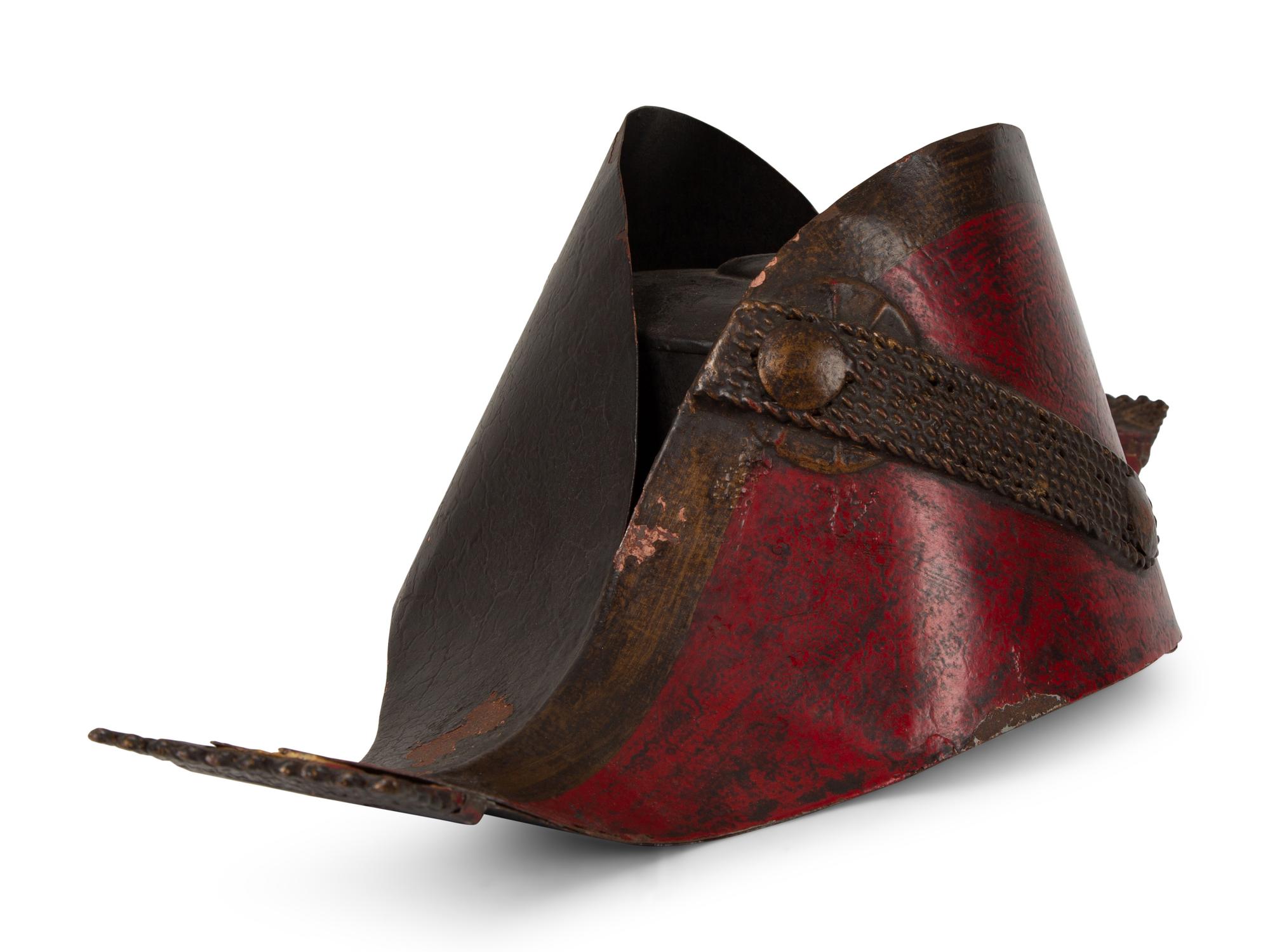 A French Tole Peint Model of a Bicorne Hat