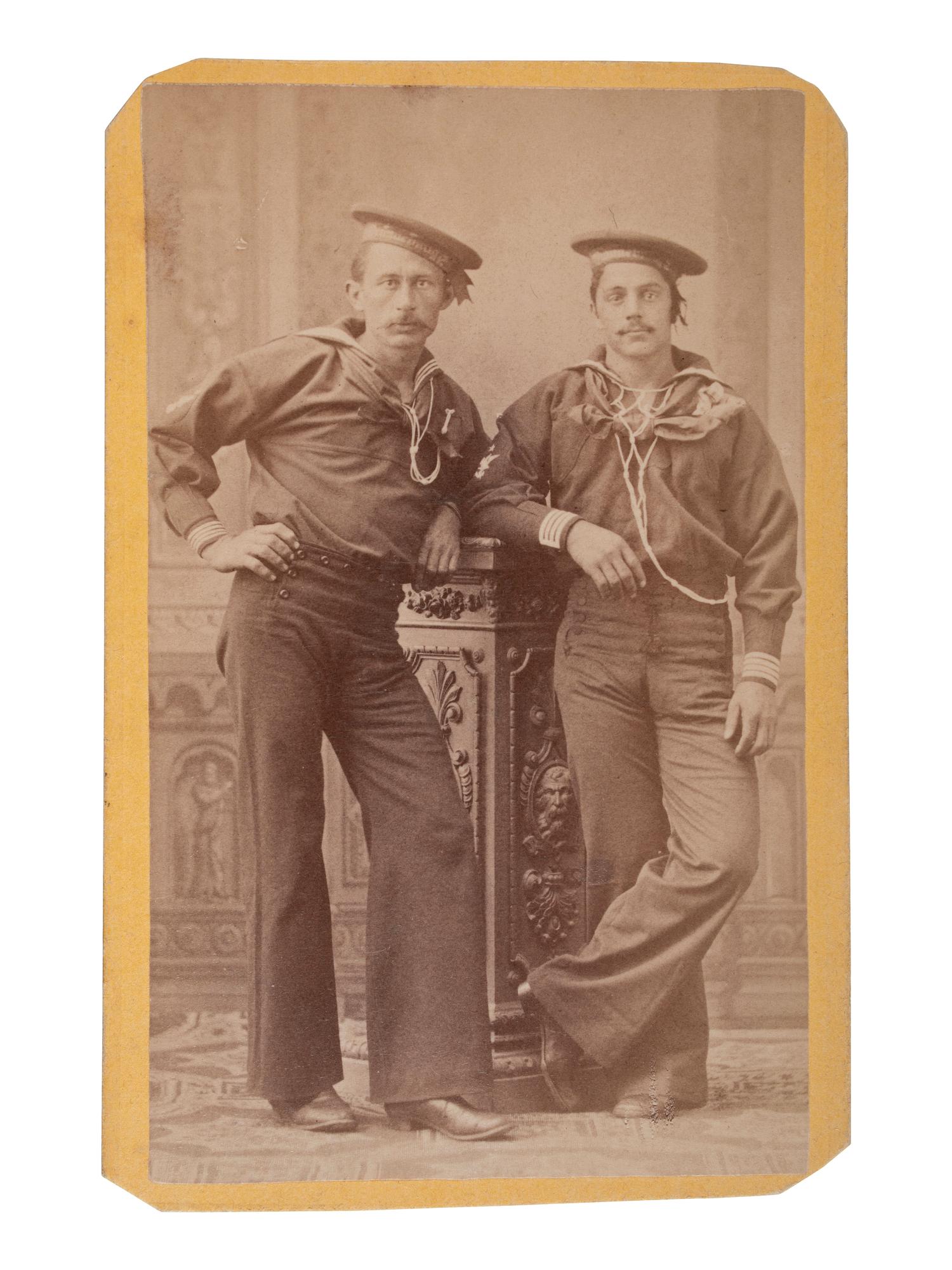 [EARLY PHOTOGRAPHY - NAVY]. A group of 17 CDVs and cabinet cards of sailors.
