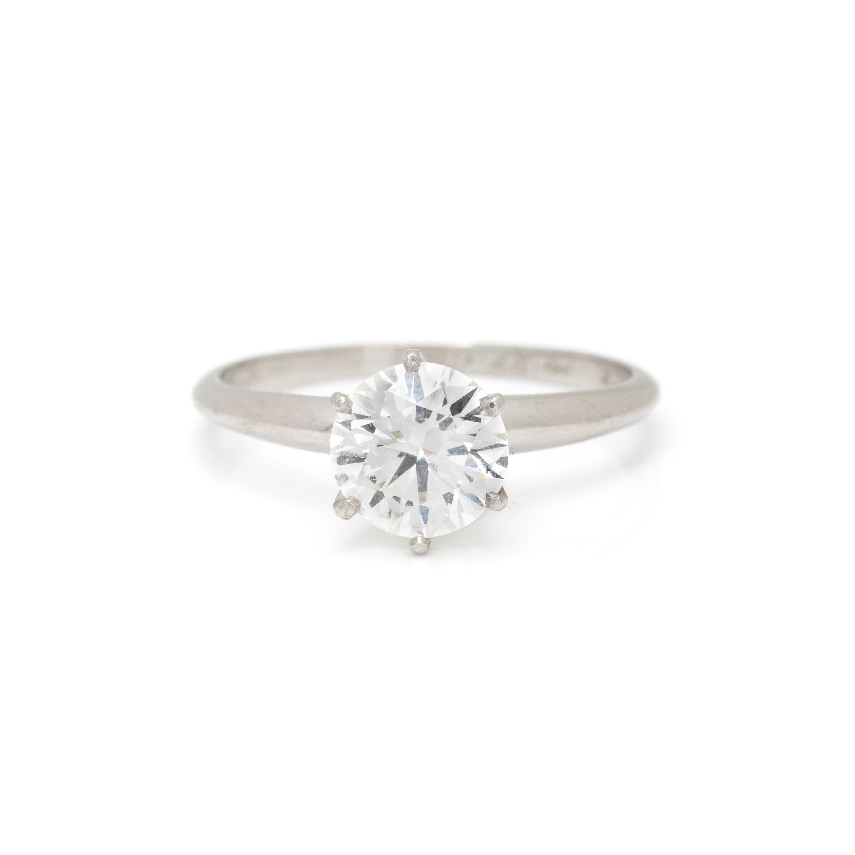 TIFFANY & CO., DIAMOND AND PLATINUM RING