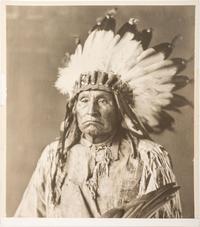 [NATIVE AMERICANS]. [BUTLER STUDIO, photographer]. Portrait of Red Tomahawk. [1928].