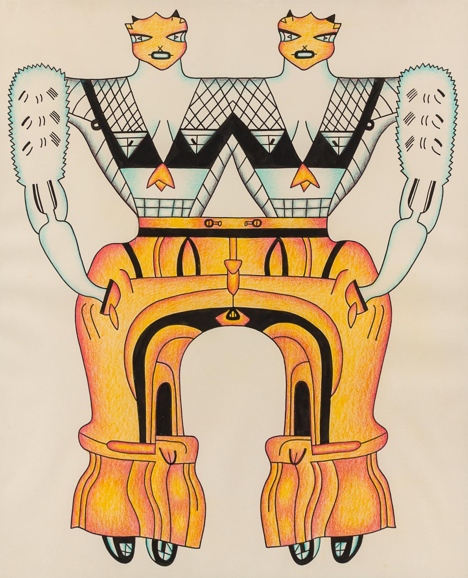 Karl Wirsum, (American, b. 1939), Untitled (Siamese Twins), c. 1978