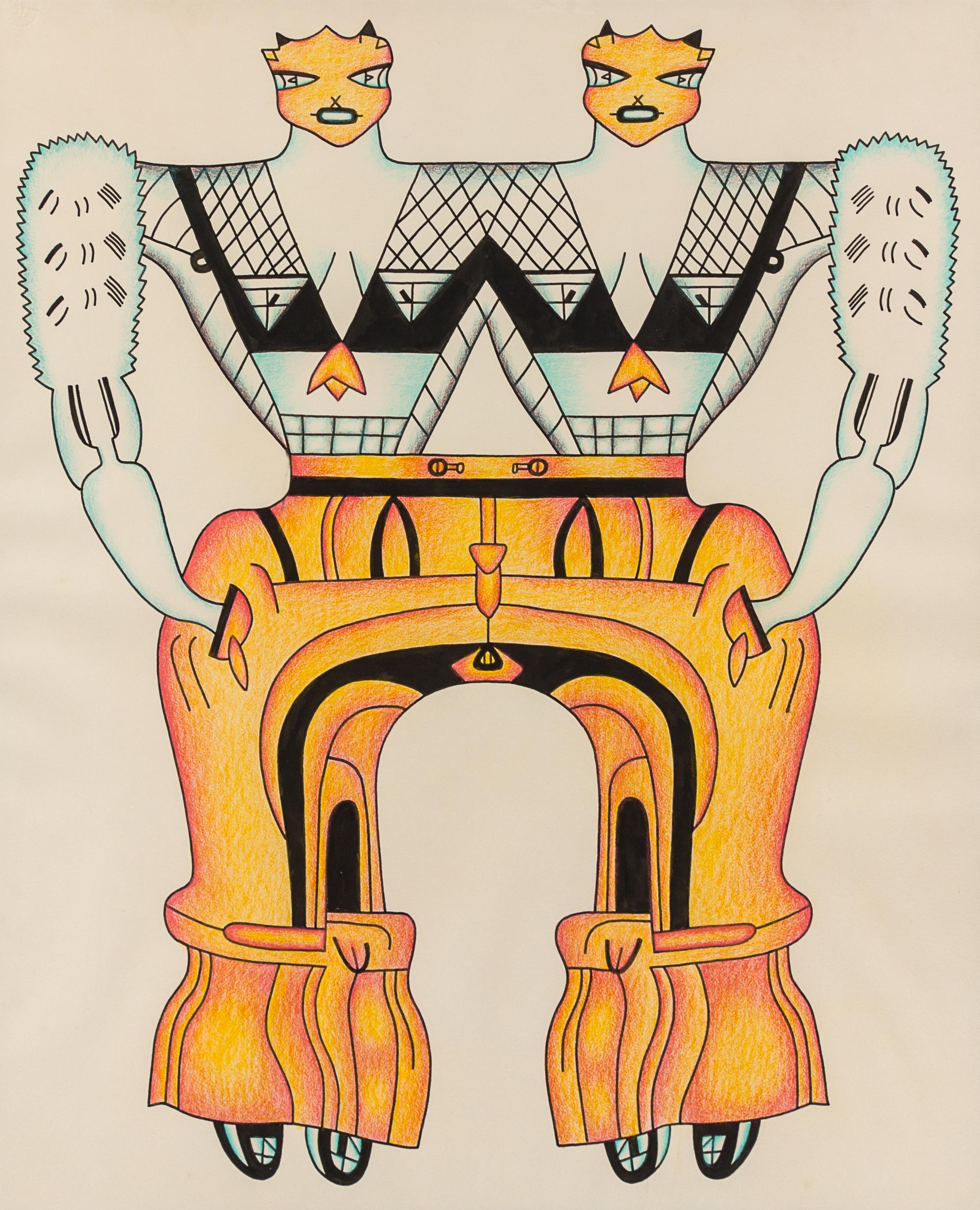 Karl Wirsum, (American, b. 1939), Untitled (Siamese Twins), c. 1978