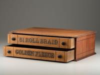Two Wooden Spool Cabinets