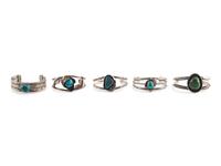 Navajo Silver and Turquoise Cuff Bracelets