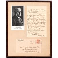 PROCTER, Addison G. (1838-1925). Autograph letter signed ("AG Procter") to William H. Townsend. St. Joseph, Michigan, 12 October 1922.