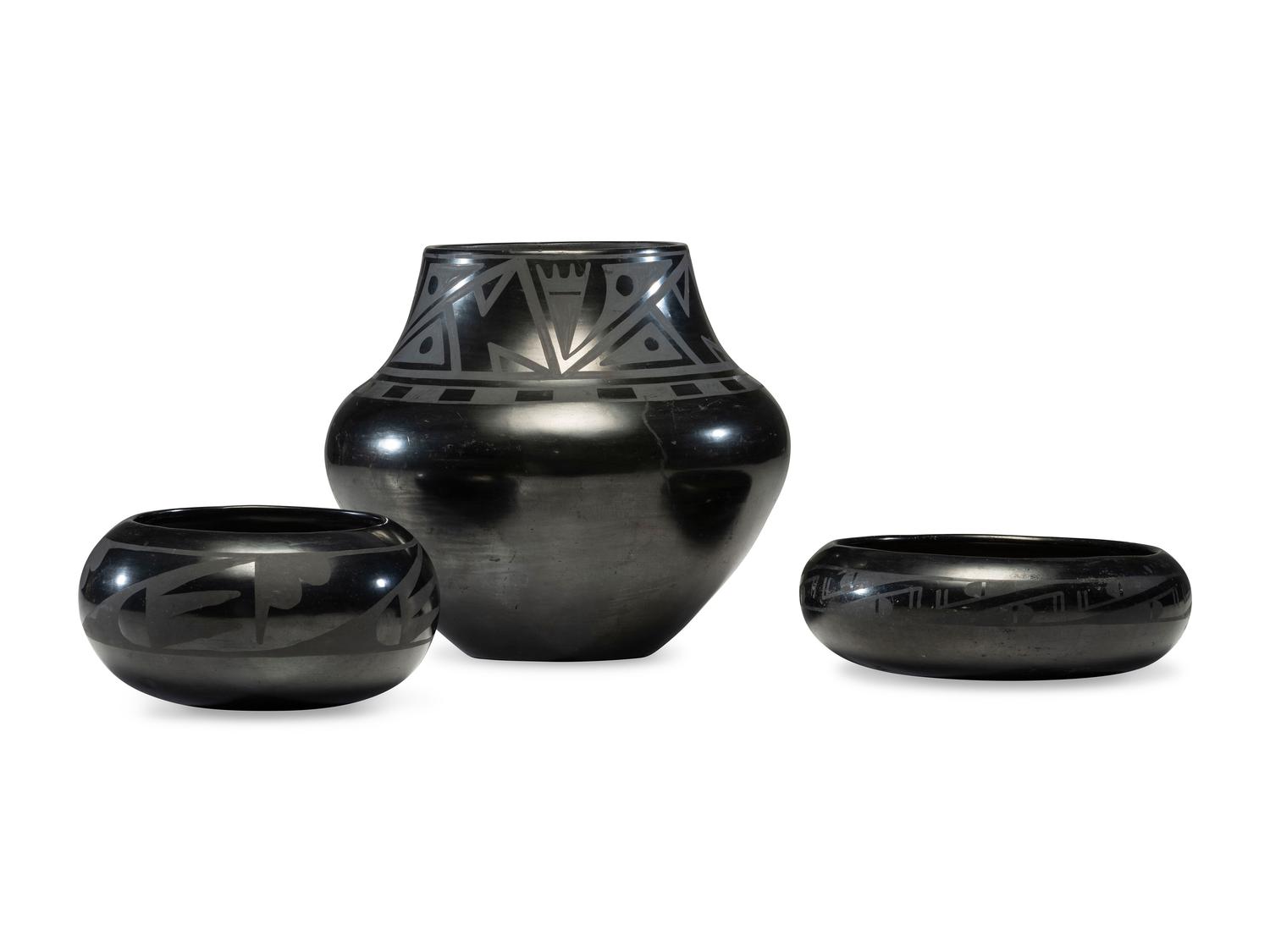 Blackware Pottery, signed Marie 1923-1925