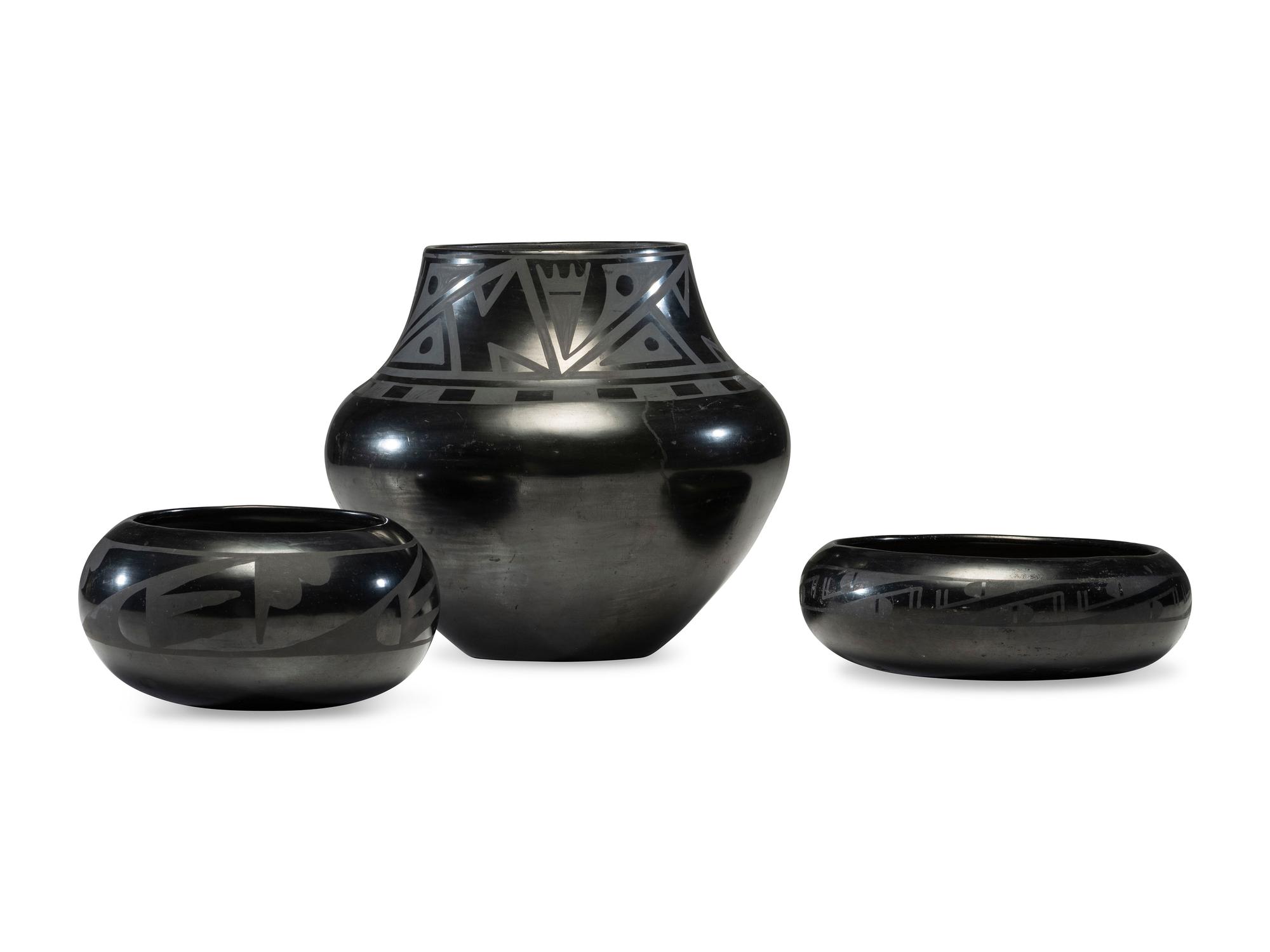 Blackware Pottery, signed Marie 1923-1925