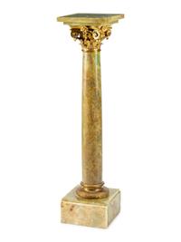 A Louis XVI Style Gilt Bronze Mounted Onyx Pedestal