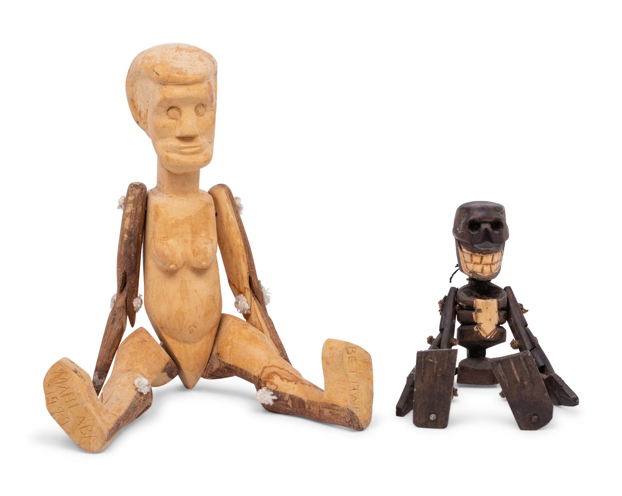 Two Carved Folk Art Figures